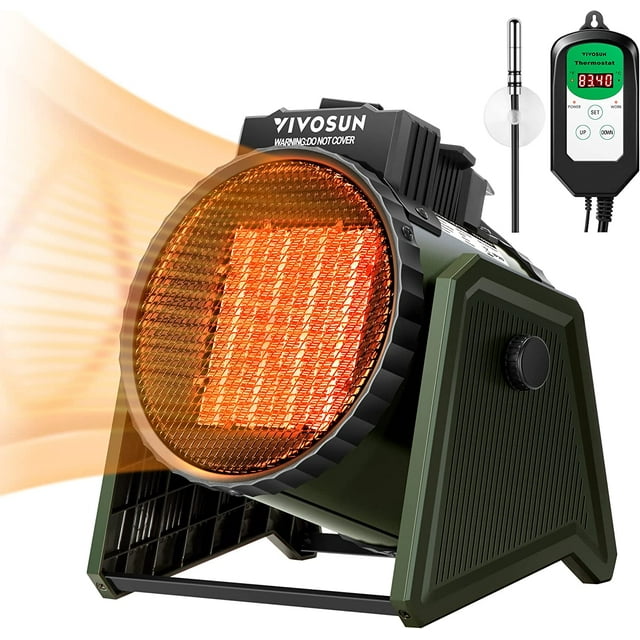 VIVOSUN Portable 1500W Greenhouse Heater, Energy Efficient with Adjustable Digital Thermostat
