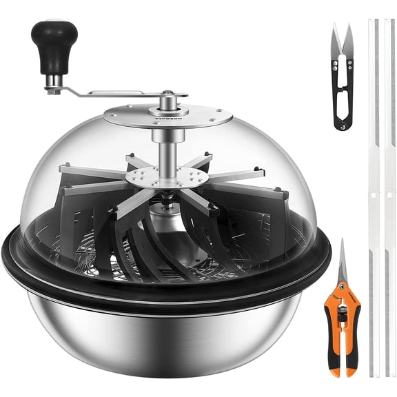 VIVOSUN 19in Bud Leaf Bowl Trimmer with Dome, Blades for Spin Cut, Solid Metal Gear Box (Upgraded Version)