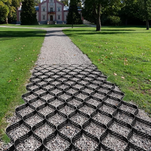 VIVOSUN 3 Depth Ground Grid, 9x17 ft, High-Density HDPE Geo Cell, 1885 lbs per sq ft Load, Foldable & Tensile, Easy Installation with Gloves, Perfect for Gardens, Driveways, Pathways, Slopes