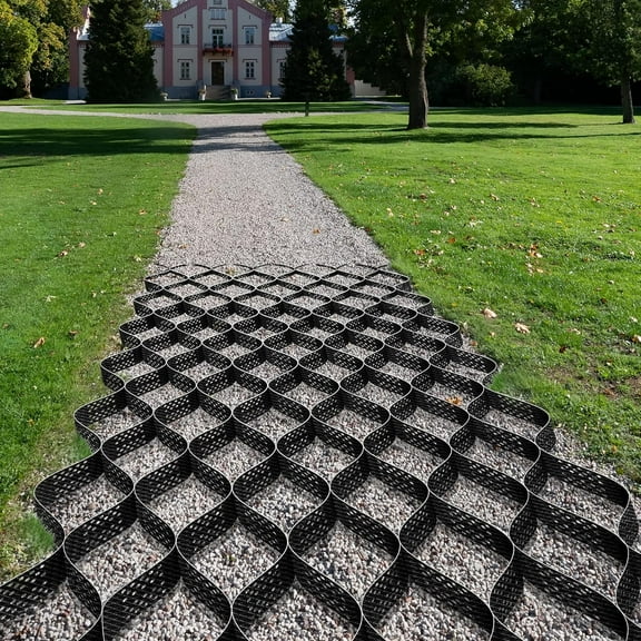 VIVOSUN 4 Depth Ground Grid, 9x17 ft, High-Density HDPE Geo Cell, 1885 lbs per sq ft Load, Foldable & Tensile, Easy Installation with Gloves, Perfect for Gardens, Driveways, Pathways, Slopes