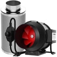 thumbnail image 1 of VIVOSUN 4 In 190 CFM Inline Duct Fan with 6 In Carbon Filter Control with Charcoal, 1 of 7