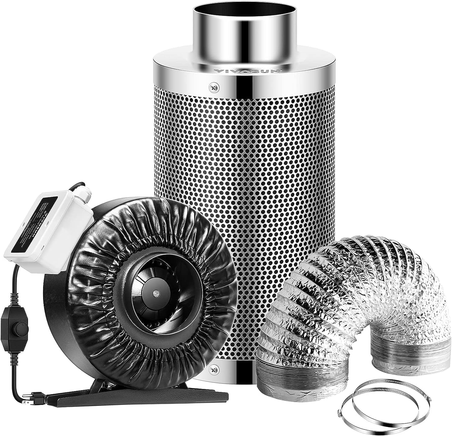 VIVOSUN Inline Fan Air Filtration Combo