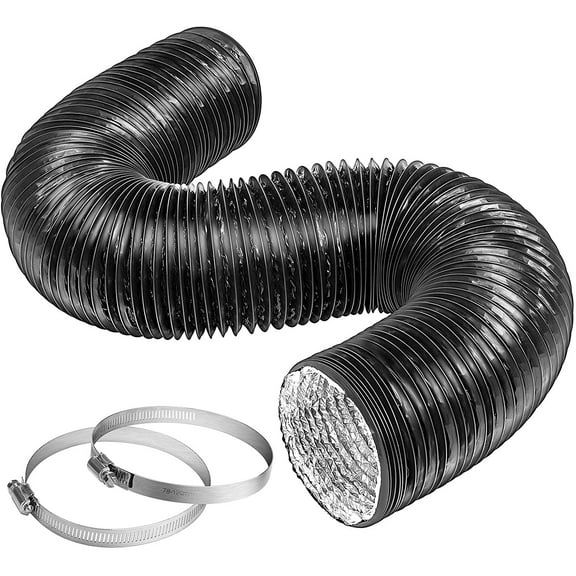 VIVOSUN 4In 16Ft Black Non-Insulated Flex Air Aluminum Ducting