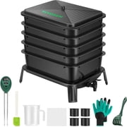 VIVOSUN 5-Layer Worm Compost Bin, 50L Worm Composter, Easy Setup Inclusive Worm Farm Kit for Recycling Food Waste