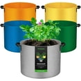 thumbnail image 1 of VIVOSUN 5-Pack 10-Gallon Colored Grow Bags, 350G Thick nonwoven Fabric Pots with Handles for Flowers, Fruits and Vegetables, 1 of 8