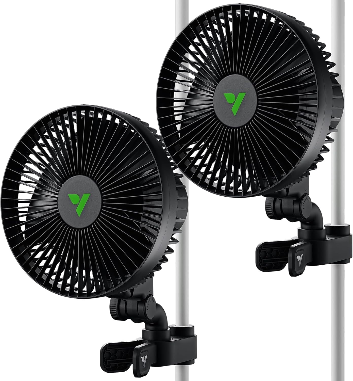 VIVOSUN AeroWave A6 Grow Tent Clip Fan, 6" Auto Oscillating Fan, Secure Non-Slip Clamp, Strong Air Circulating, and Low Noise, for Hydroponic Ventilation, 2-Pack