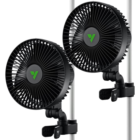 VIVOSUN AeroWave A6 Grow Tent Clip Fan, 6" Auto Oscillating Fan, Secure Non-Slip Clamp, Strong Air Circulating, and Low Noise, for Hydroponic Ventilation, 2-Pack