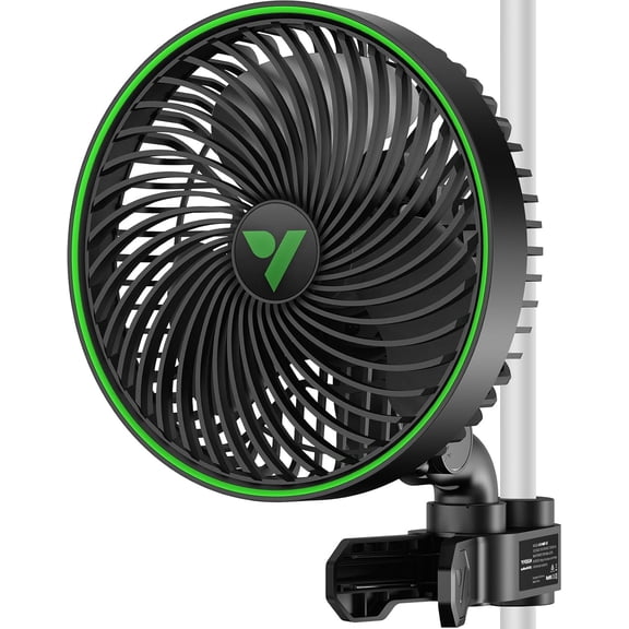 VIVOSUN AeroWave E6 Gen2, Grow Tent Clip Fan 6”, EC Motor, Smart Control, Powerful Oscillating Fan, Local Timer, Weatherproof IP54, for Hydroponics Circulation Cooling, Black
