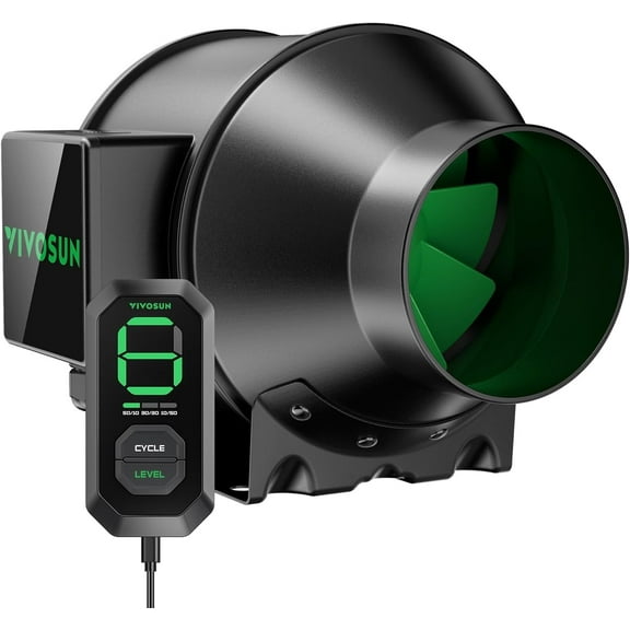 VIVOSUN AeroZesh G4 4-inch 195 CFM Inline Duct Fan with E12 Speed Controller, Entirely Programmable PWM-Controlled EC Fan for Grow Tent Ventilation