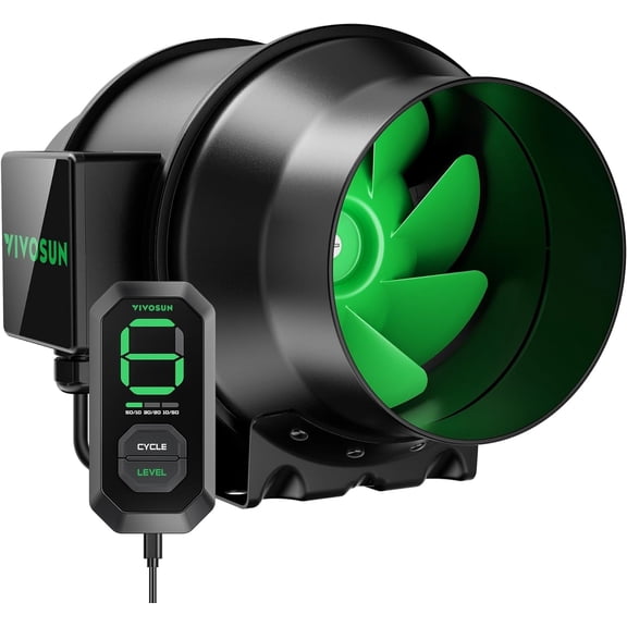 VIVOSUN AeroZesh G6 6-inch 388 CFM Inline Duct Fan, Entirely Programmable PWM-Controlled EC Fan for Grow Tent Ventilation
