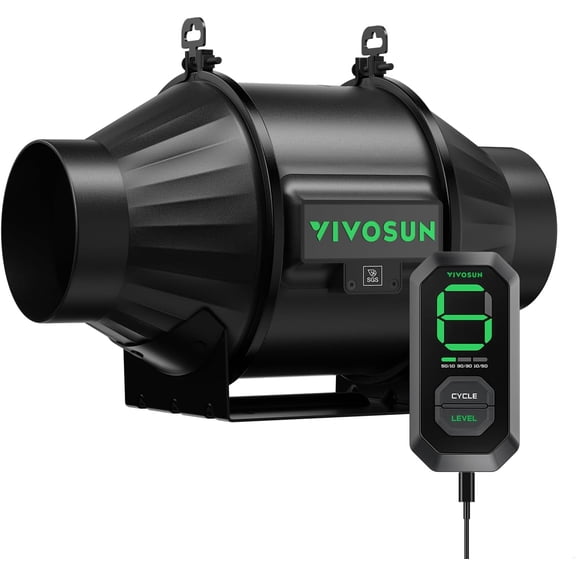 VIVOSUN AeroZesh Pro T4 Inline Duct Fan, 210 CFM Entirely Programmable PWM-Controlled EC Fan with E12 Speed Controller