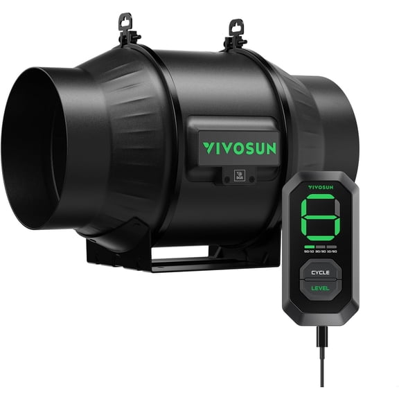 VIVOSUN AeroZesh Pro T6 Inline Duct Fan, 6-inch 408 CFM Entirely Programmable PWM-Controlled EC Fan