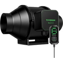VIVOSUN AeroZesh S4 4-inch 208 CFM Inline Duct Fan, Controller for Grow Tent Ventilation - Black