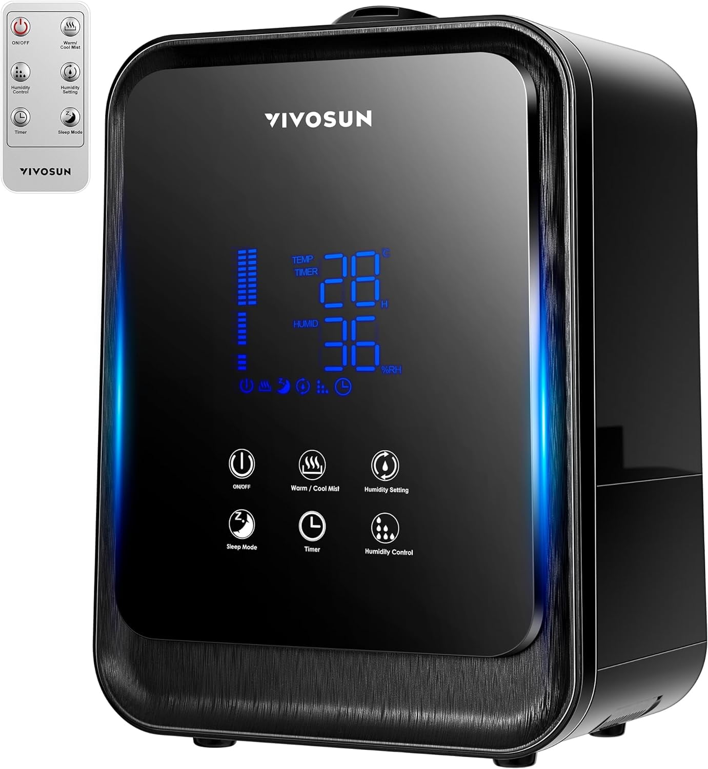 VIVOSUN Air Humidifier 4.5L 2-in-1 Cool \u0026 Warm Mist Humidifier, Indoor Ultrasonic Humidifier with Essential Oil Box \u0026 Remote Control for Bedrooms, Offices, Plants, Babies, Dryness, and Skincare