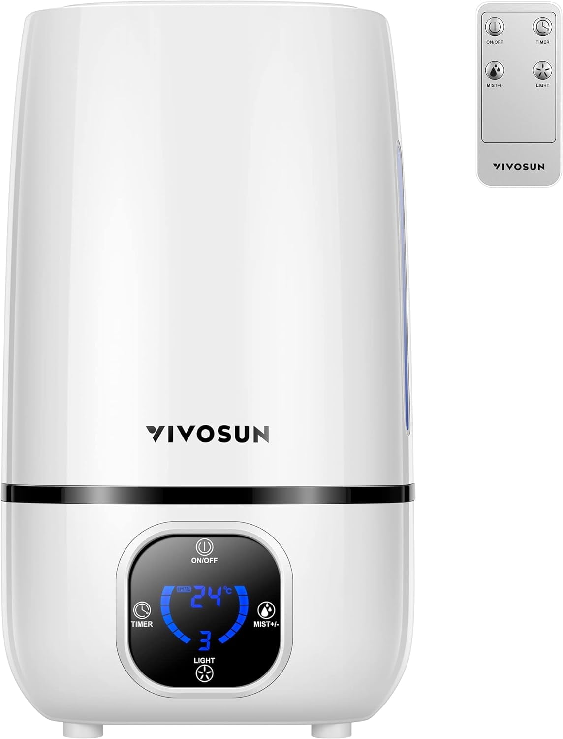 VIVOSUN Air Humidifier 4L Cool Mist Humidifier, Indoor Ultrasonic Humidifier with Essential Oil Box & Remote Control for Bedroom, Plant, Baby, Dry Skin