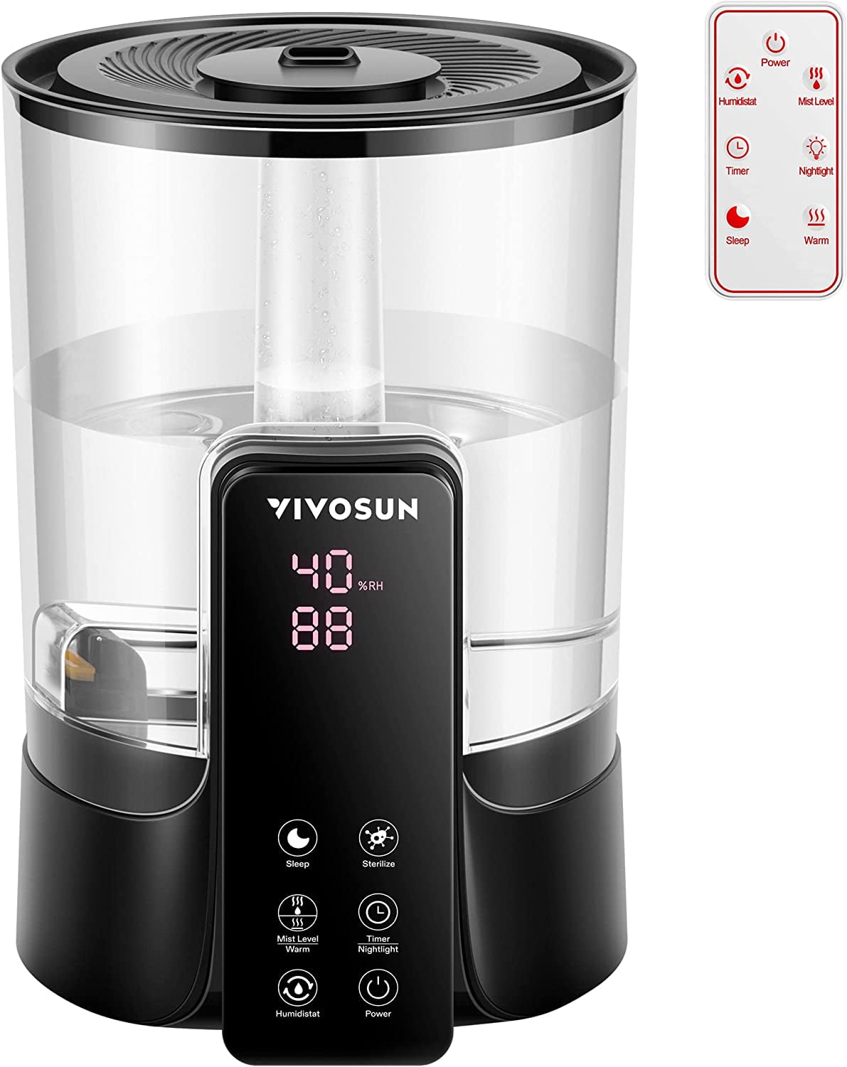 VIVOSUN Air Humidifier, 6L 2in1 Cool & Warm Mist Humidifier
