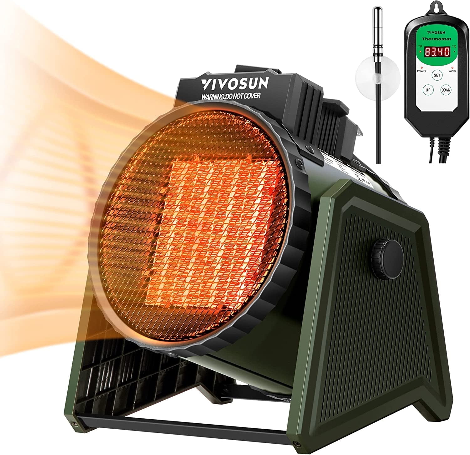 VIVOSUN Portable Greenhouse Heater with Adjustable Thermostat - Thumbnail 2