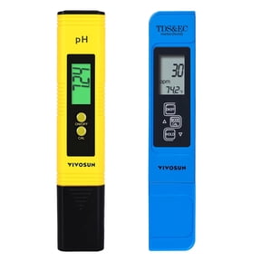 VIVOSUN Digital pH and TDS Meter Kits, 0.01pH High Accuracy Pen Type pH Meter 2% Readout Accuracy 3-in-1 TDS EC Temperature Meter for Hydroponics, Pool and Aquarium, Yellow Blue, UL Certified