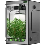 VIVOSUN G448 48"x48"x80" Grow Tent, 4x4 ft Advanced Gray Grow Tent with 22mm Thickened Poles, Observation Window and Floor Tray for Hydroponic Plants for VS4000/VSF4300