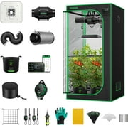 VIVOSUN GIY Smart Grow Tent System 2.7x2.7, WiFi-Integrated Grow Tent Kit, with Automate Ventilation and Circulation, Schedule Full Spectrum 150W LED Grow Light, and GrowHub E42A Controller