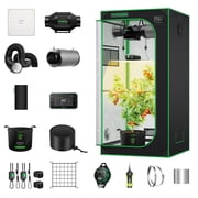 VIVOSUN GIY Smart Grow Tent System 2.7x2.7, WiFi-Integrated Grow Tent Kit, with Automate Ventilation and Circulation, Schedule Full Spectrum 150W LED Grow Light