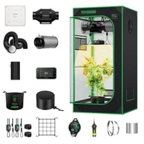 VIVOSUN GIY Smart Grow Tent System 2x2, WiFi-Integrated Grow Tent Kit, with Automate Ventilation and Circulation, Schedule Full Spectrum 100W LED Grow Light, and GrowHub E42A  Controller