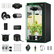 VIVOSUN GIY Smart Grow Tent System 3x3, WiFi-Integrated Grow Tent Kit, with Automate Ventilation and Circulation, Schedule Full Spectrum 200W LED Grow Light, and GrowHub E42A+ Controller