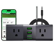 وحدة تحكم منفذ VIVOSUN GrowHub A22 مع مسبار مستشعر درجة الحرارة والرطوبة، وحدة تحكم WiFi بيئية ذكية، قابس ذكي، منظم حرارة، 15 أمبير 1800 واط، متوافقة مع تطبيق Vivosun لخيمة النمو