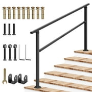 VIVOSUN Handrail for Stairs, 83" x 36" Fits 1 to 7 Steps, Adjustable Wrought Mattle Iron Handrail