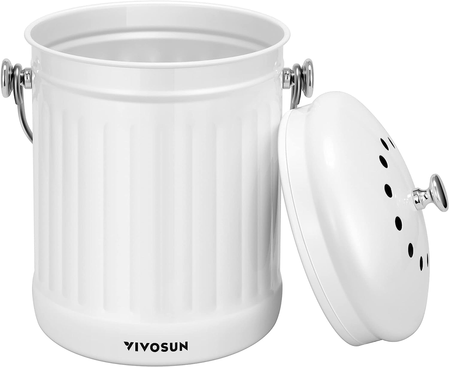 VIVOSUN Indoor Compost Bin, 1.3 Gallon Stainless Steel Compost Bucket