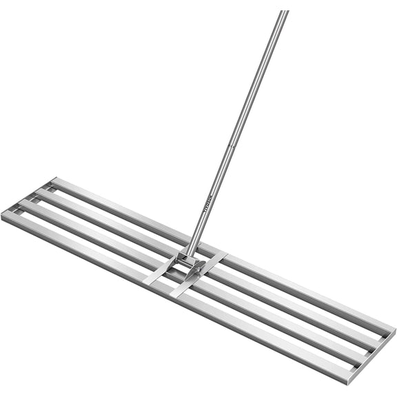 VIVOSUN Lawn Leveling Rake 48" x 10" x 72", Heavy-Duty Stainless Steel Lawn Leveler with Adjuatble Long Handle