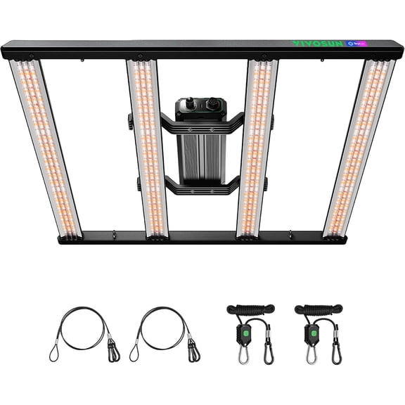 VIVOSUN LumaLight 320W LED Grow Light, Full Spectrum Indoor Plant Light with Deep Canopy Penetration, Smart Dimmable LED Bar Lamp for Vegetables, Herbs, Flowers, 3x3ft Coverage, GrowHub Compatible