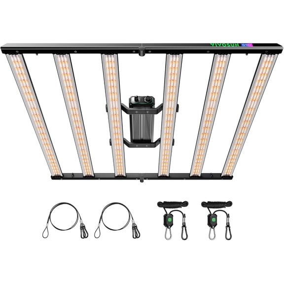 VIVOSUN LumaLight 500W LED Grow Light, Full Spectrum Indoor Plant Light with Deep Canopy Penetration, Smart Dimmable LED Bar Lamp for Vegetables, Herbs, Flowers, 4x4ft Coverage, GrowHub Compatible