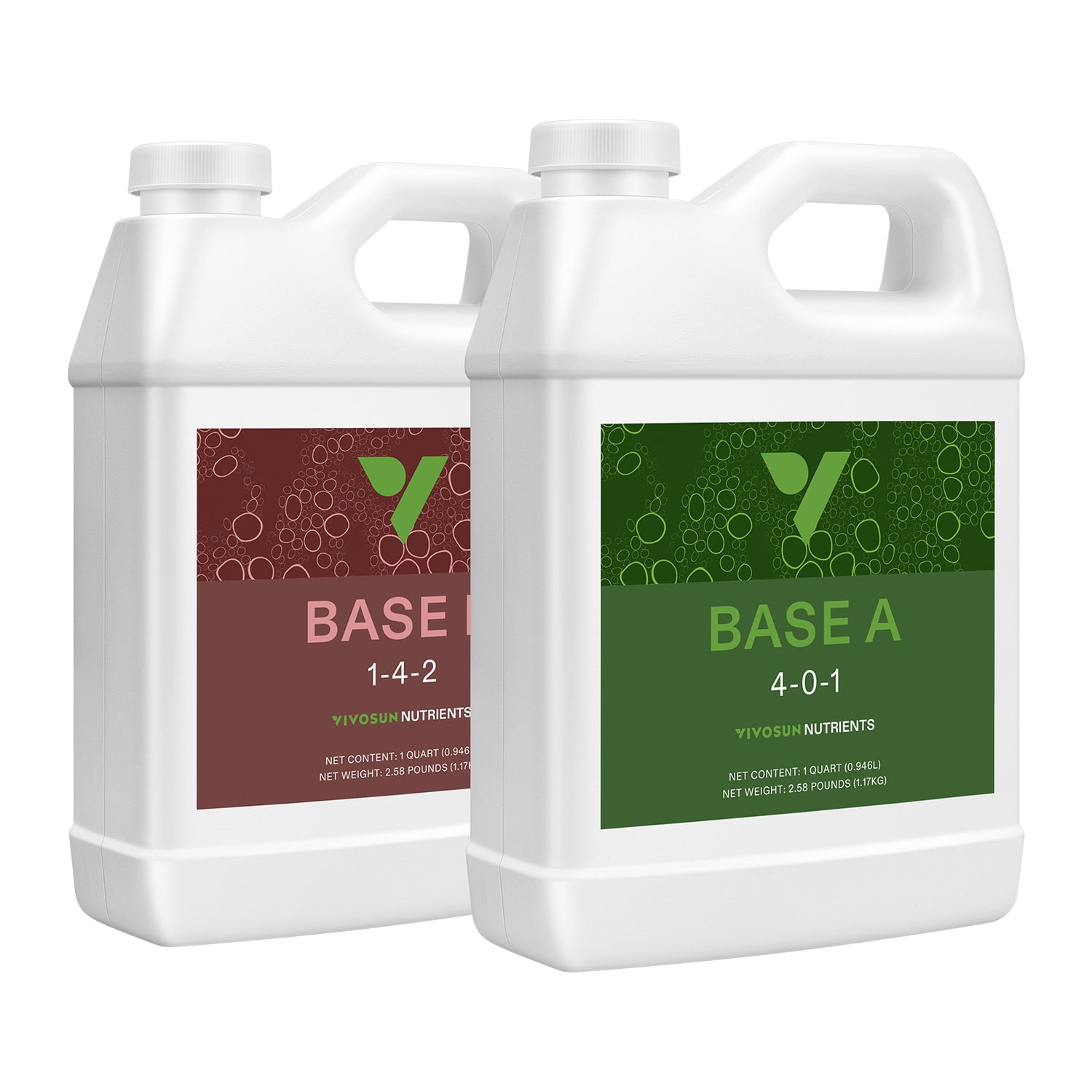 VIVOSUN Nutrients Base A &amp; B Bundle, Liquid Fertilizer Supports Vegetative and Flowering Stages for Outdoor &amp; Indoor Plants, Set of Quarts