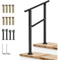 thumbnail image 1 of VIVOSUN Outdoor Handrail, 2 Step Stair Handrail, 26" × 36" Fits 1 to 2 Steps, Wrought Mattle Iron Handrail for Concrete Steps, Porch Steps, One-Step Assembly, Black, 1 of 9