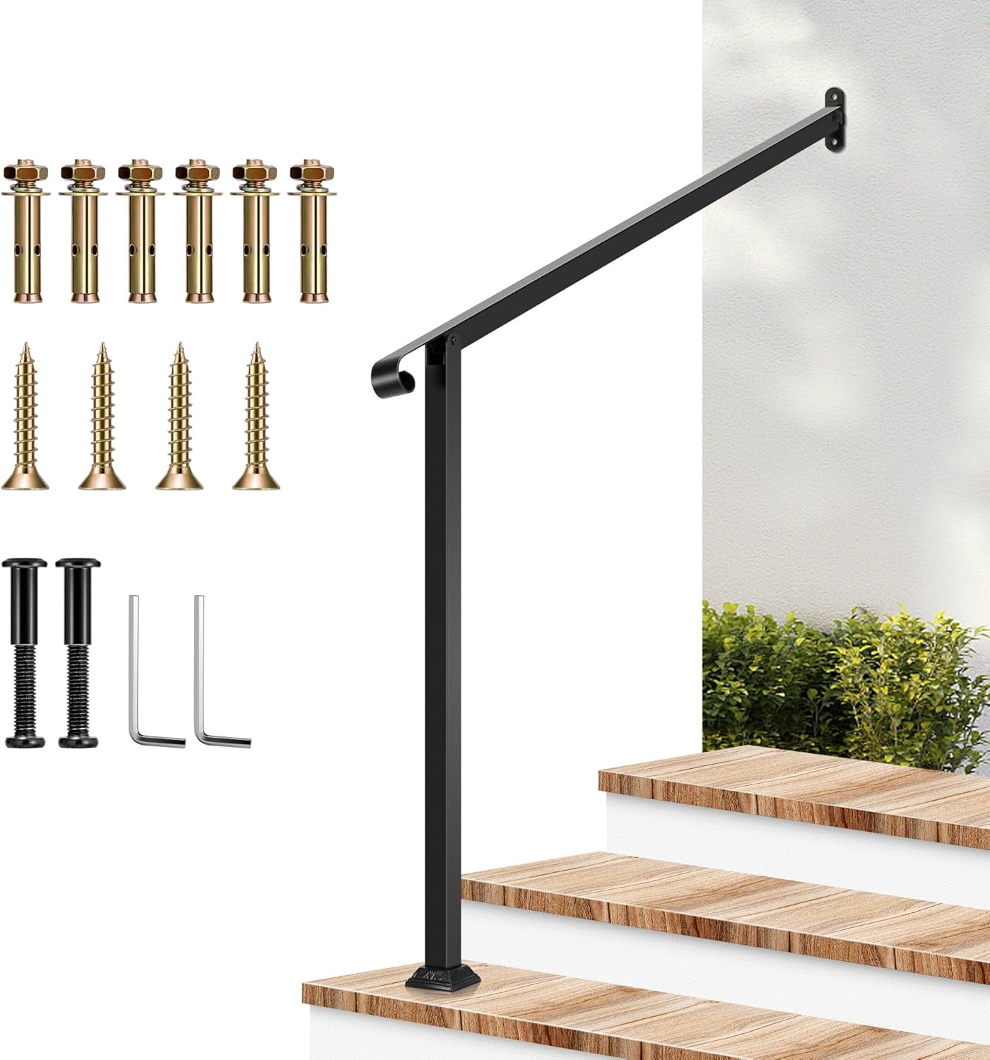 VIVOSUN Outdoor Handrail, 3 Step Stair Handrail, 39.5