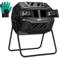 thumbnail image 1 of VIVOSUN Outdoor Tumbling Composter Dual Rotating Batch Compost Bin, 43 Gallon Black Door, 1 of 9