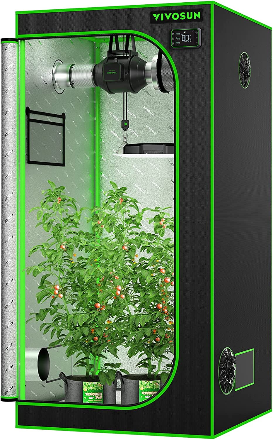 VIVOSUN S336 3x3 Grow Tent, 36"x36"x72" High Reflective Mylar with