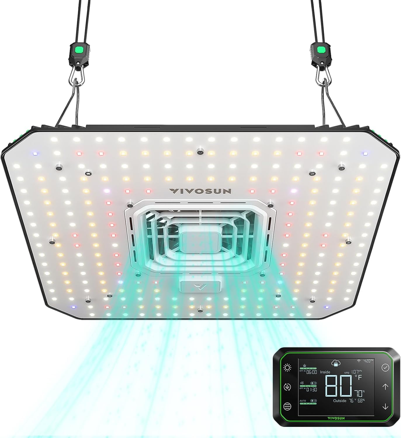 VIVOSUN Smart Grow System with The AeroLight A100, 100W LED Grow Light with an Integrated
