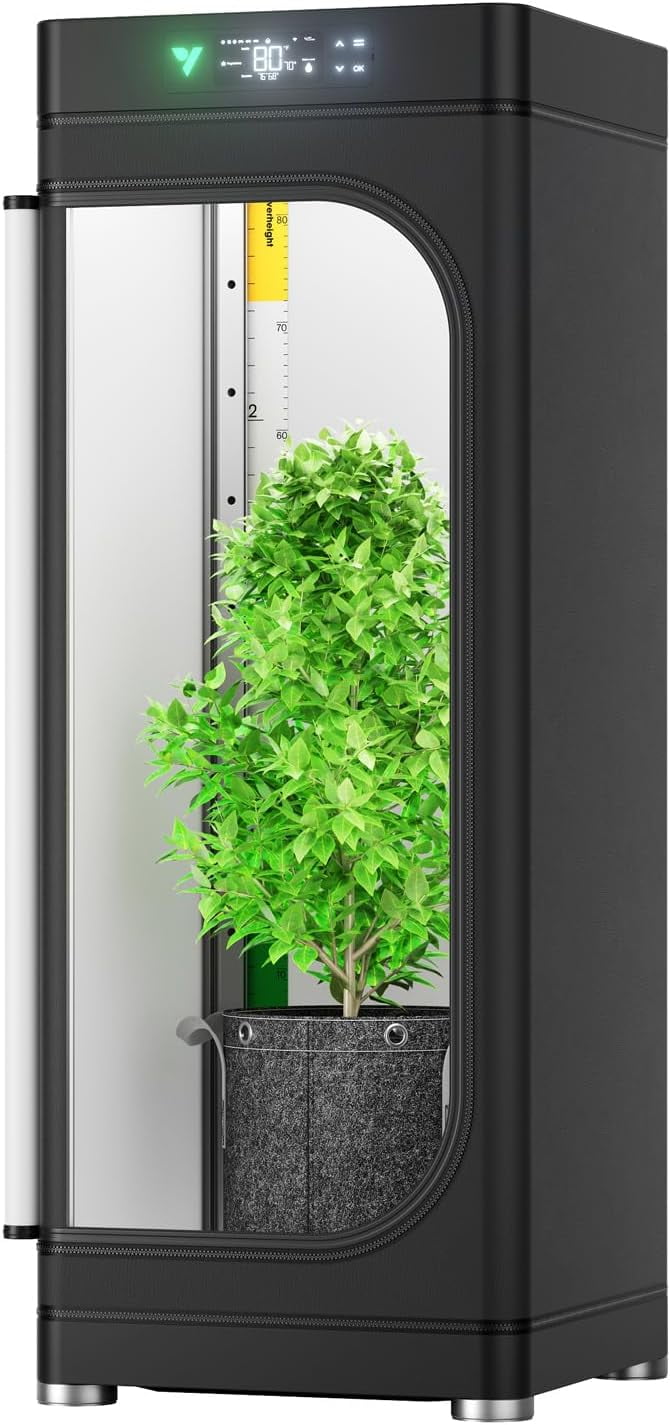 VIVOSUN VGrow All-in-One Smart Grow Box, Professional System with Samsung LM301H EVO Grow Light, Advanced Circulation & Ventilation System, Irrigation, Nutrient, Magnetic Window for Indoor Hydroponics