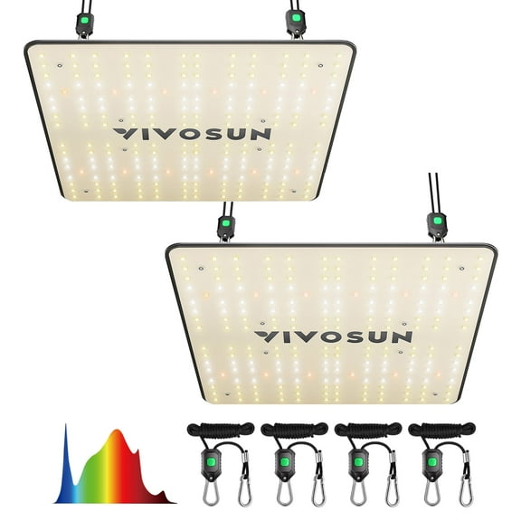 VIVOSUN VS1000 LED Grow Light Full Spectrum Dimmable with Samsung LM301 Diodes, 2-Pack 100W