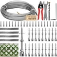 thumbnail image 1 of VIVOSUN Wire Trellis Kit with 20 Adjustable Set Holders and 98.4ft Wire Rope, 316 Stainless Steel Espalier Cable Trellis Kit with Adjustable Spacing for Climbing Plants, Vines and Green Wall, 1 of 7
