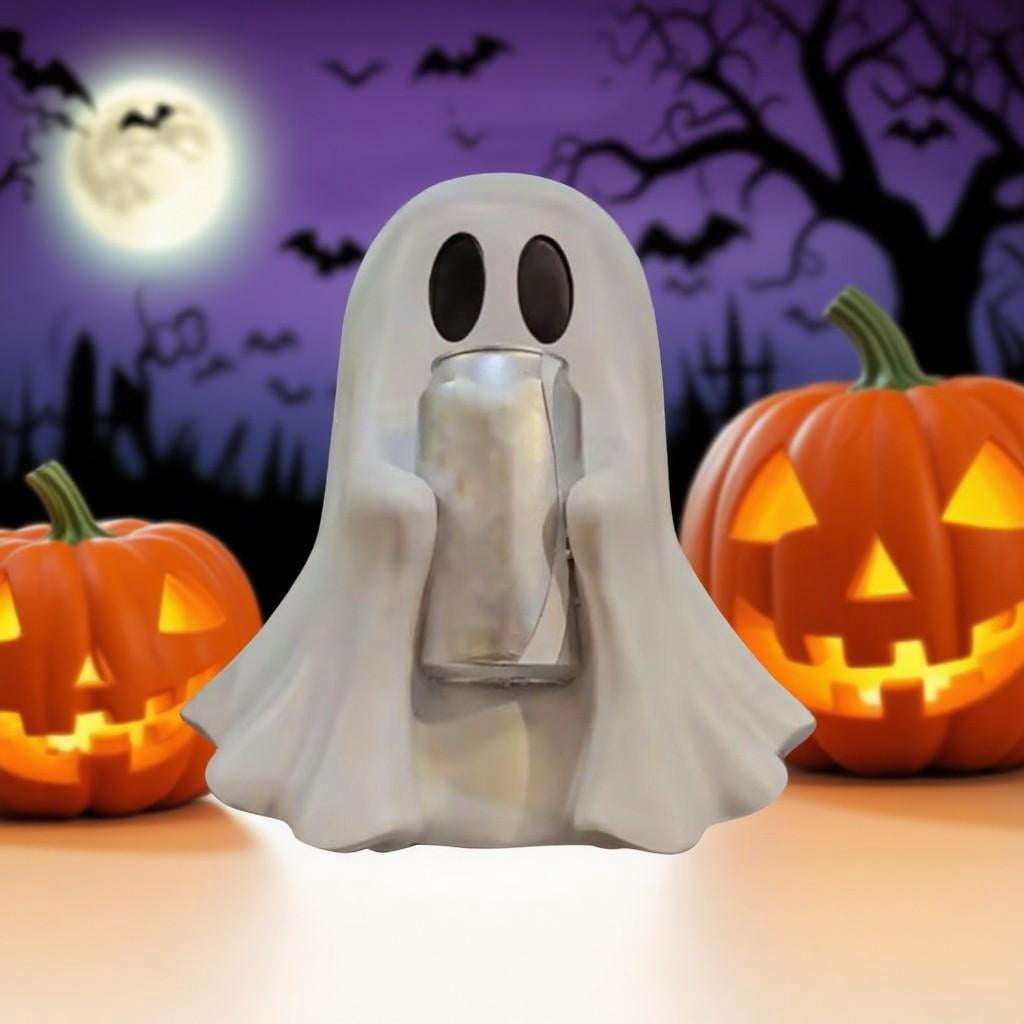 3-Piece Ceramic Boo Ghost Figurines – Cute White Halloween Decor For Tables, Shelves, & Indoor Displays