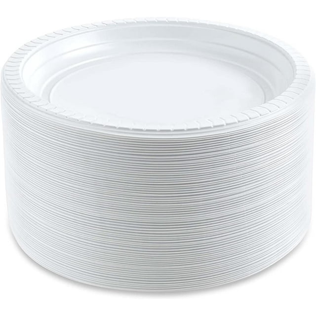 VIWING Round Disposable and Microwavable Party Plates, 6", 100 Count