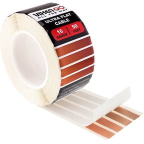 VIXEN GO Hidden Flat Wire 4 Conductor 16 Gauge Paintable Cable for Audio Speakers, Smart Doorbell, LED LIGHTING, LOW Voltage Appliances 50FT
