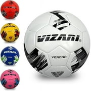 VIZARI 'Verona' Soccer Ball - Adults & Kids Football With Best Air Retention - Perfect For Training And Matches - White/Black/Silver, Size 3