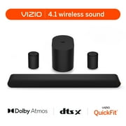 VIZIO 4.1 Soundbar w/ Dolby Atmos, Wireless Surround Speakers & Compact Subwoofer, QuickFit Compatible (NEW) SV410XW-0905