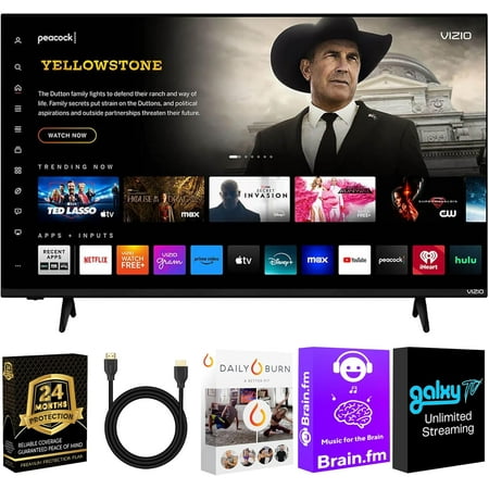 VIZIO 43-Inch Quantum 4K QLED Smart TV Bundle – 120fps Gaming, Dolby Vision HDR10+, HDMI VRR, Bluetooth, Alexa Compatible, w/ AUX HDMI Cable, 12-Month CPS Protection, Streaming Kit