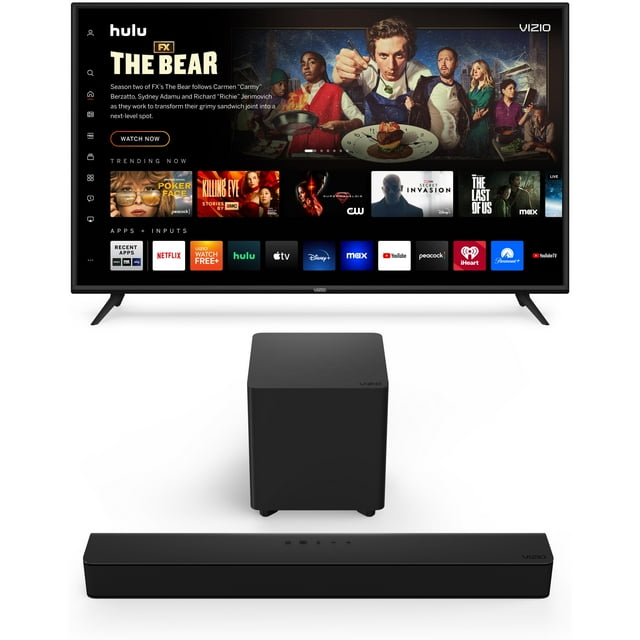 VIZIO 50" 4K TV with a VIZIO VSeries 2.1 Home Theater Sound Bar with