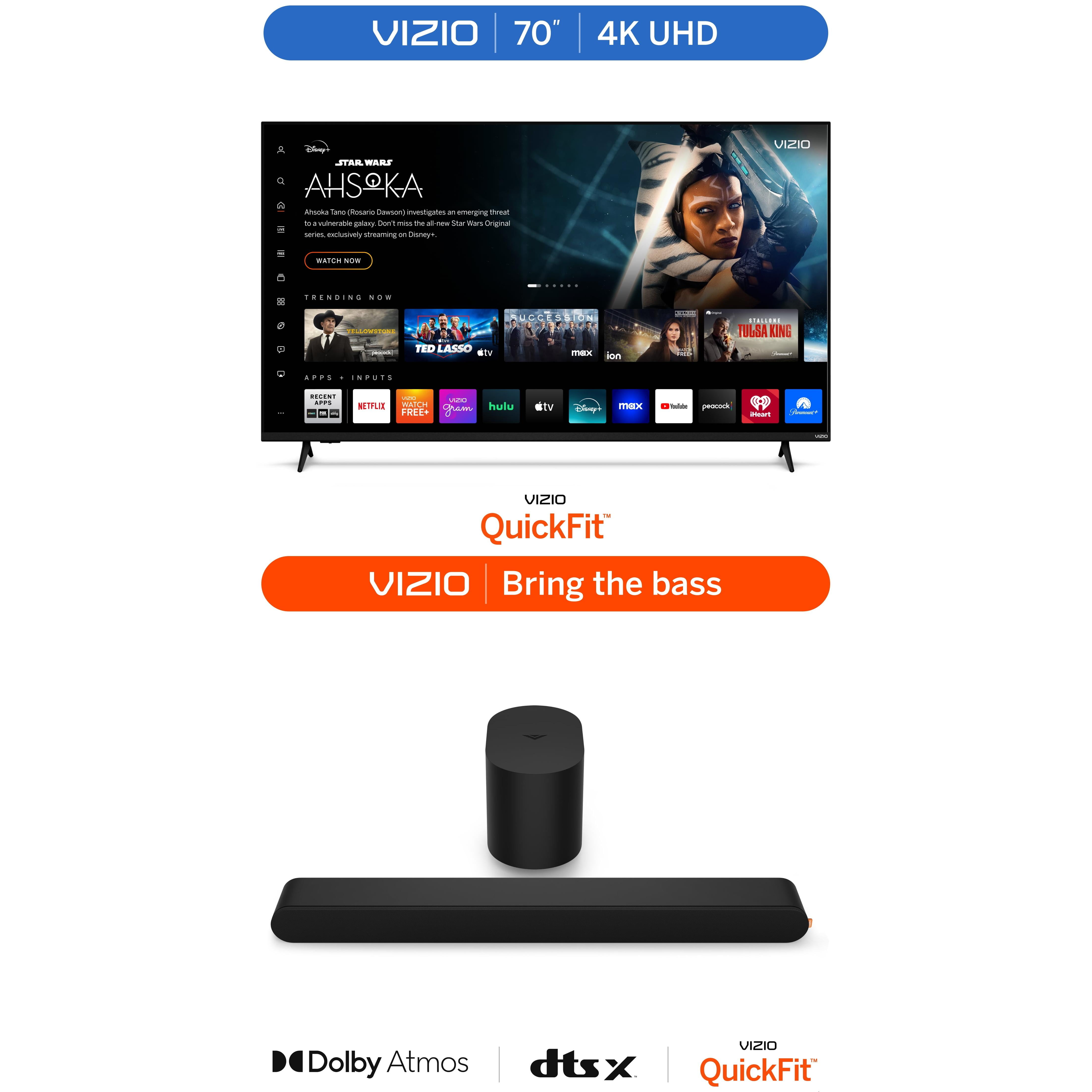 VIZIO 70" Class 4K UHD LED HDR Smart TV (New) V4K70M-08 and VIZIO 2.1 ...